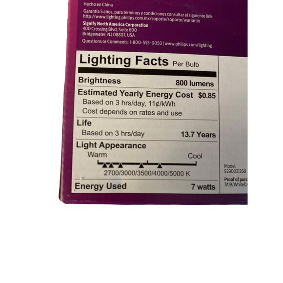 Phillips LED Filament Bulb Frosted 60W A19 E26 4 Pack - Picture 7 of 10